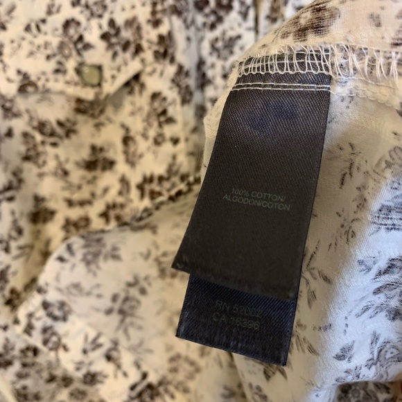 Liz Claiborne Brown Floral Western Button Down Shirt - Picture 6 of 6